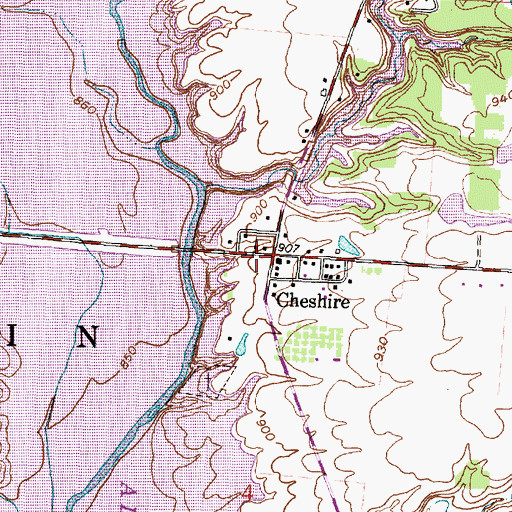 Topographic Map of Cheshire, OH
