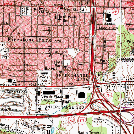 Topographic Map of Heintz Park, OH