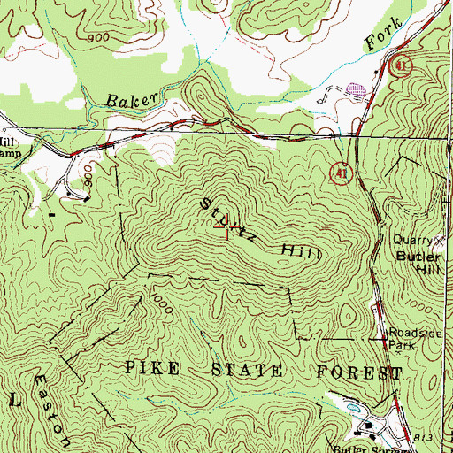 Topographic Map of Stultz Hill, OH