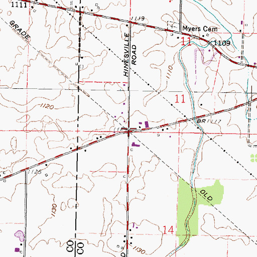 Topographic Map of Hines (historical), OH