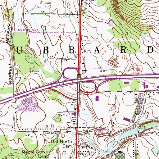 Topographic Map of Interchange 234, OH