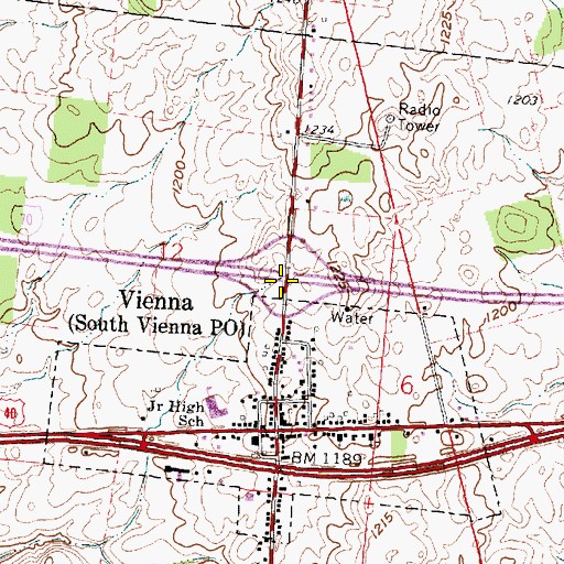 Topographic Map of Interchange 66, OH