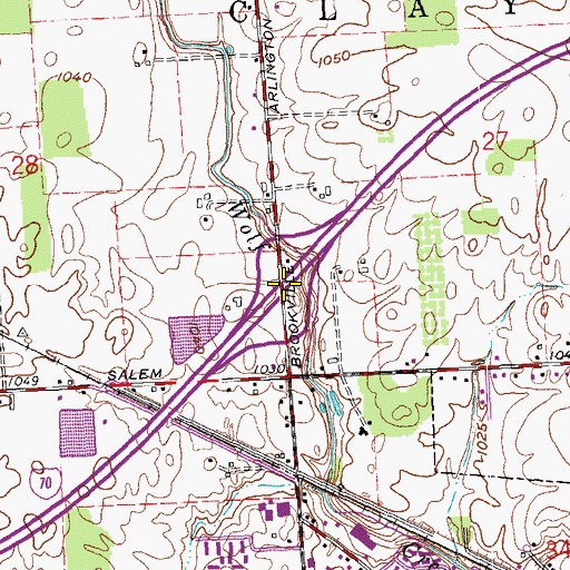 Topographic Map of Interchange 21, OH