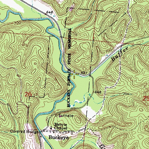 Topographic Map of Buffer Run, OH