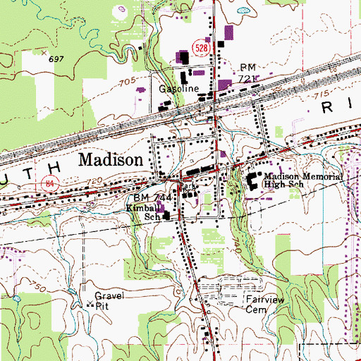 Topographic Map of Madison, OH