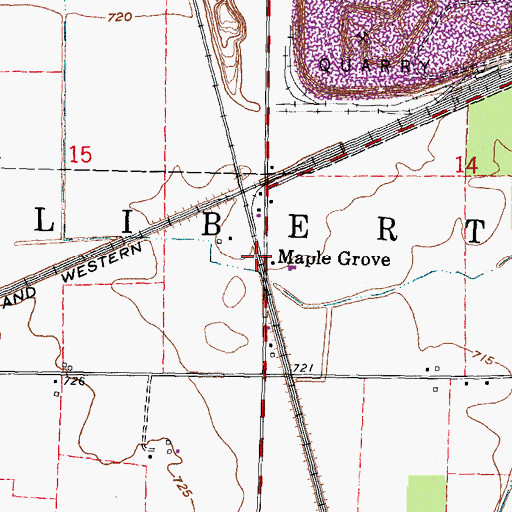 Topographic Map of Maple Grove, OH