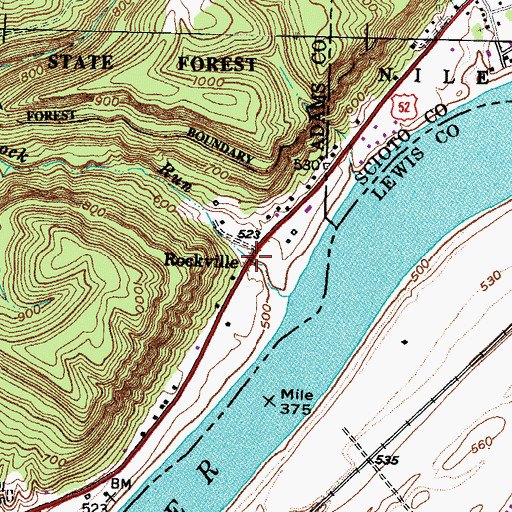 Topographic Map of Rockville, OH