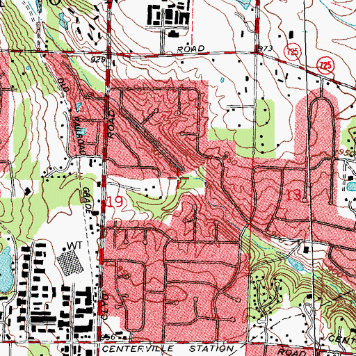 Topographic Map of Forest Walk Park, OH