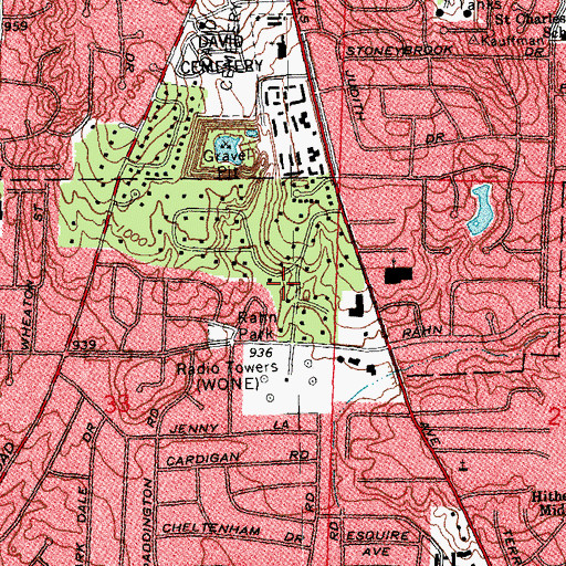 Topographic Map of Miami Valley School, OH