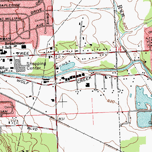 Topographic Map of Trotwood Industrial Park, OH