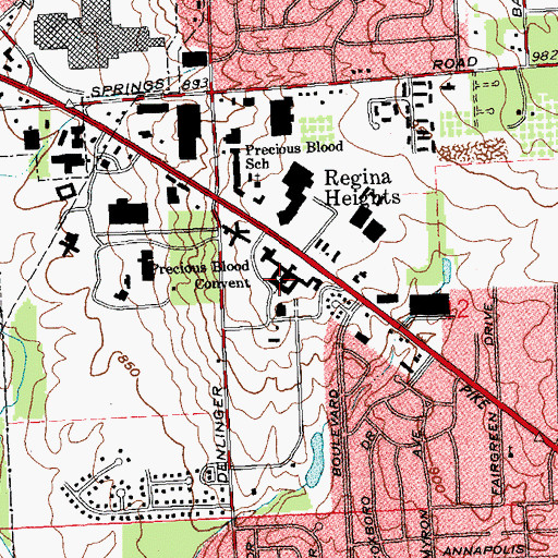 Topographic Map of Precious Blood Childrens Home, OH