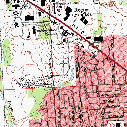 Topographic Map of John Wolfe Park, OH