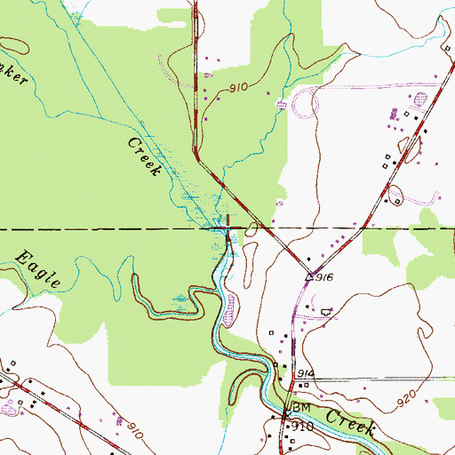 Topographic Map of Beaver Pond, OH