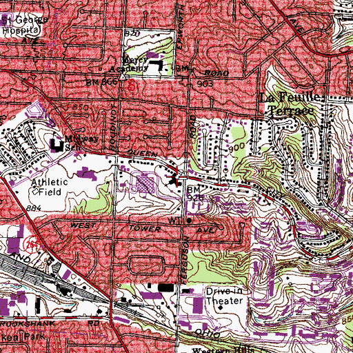 Topographic Map of Saint Peter and Saint Paul United Church of Christ, OH