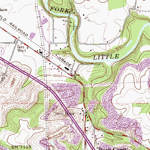 Topographic Map of Campus, OH