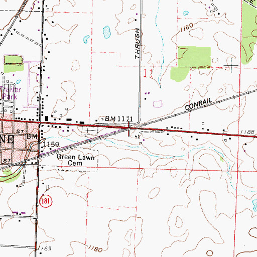 Topographic Map of East Crestline, OH