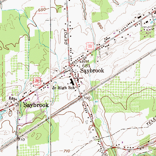 Topographic Map of Saybrook United Methodist Church, OH