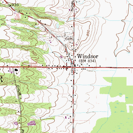 Topographic Map of Windsor United Methodist Church, OH
