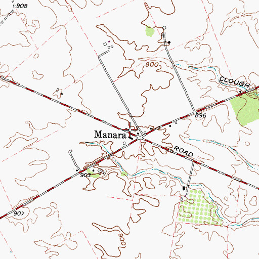 Topographic Map of Manara, OH