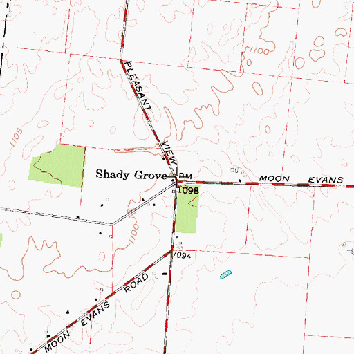 Topographic Map of Shady Grove, OH
