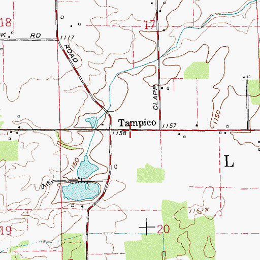Topographic Map of Tampico, OH