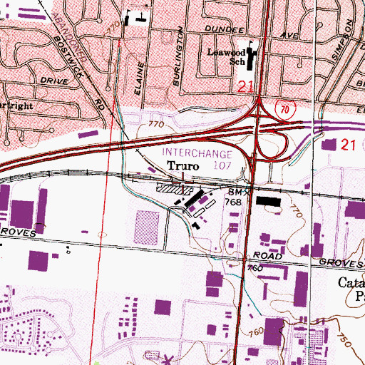 Topographic Map of Truro, OH