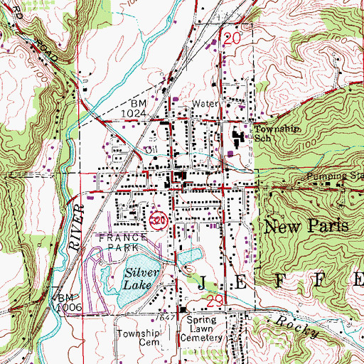 Topographic Map of Church of Christ, OH