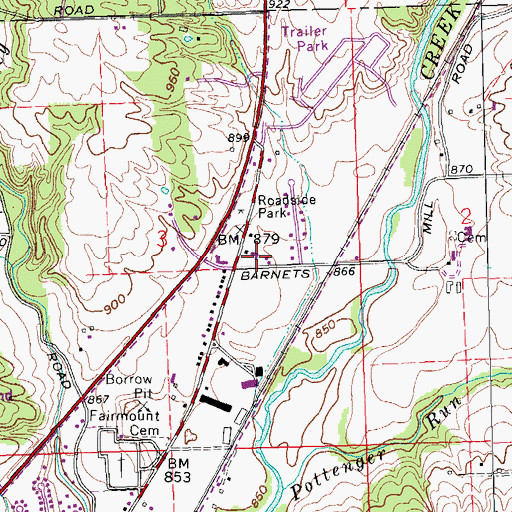 Topographic Map of First Church of God, OH