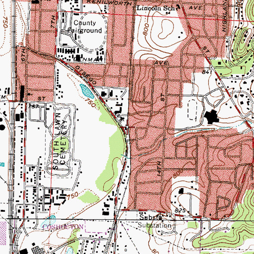 Topographic Map of First Church of Christ, OH
