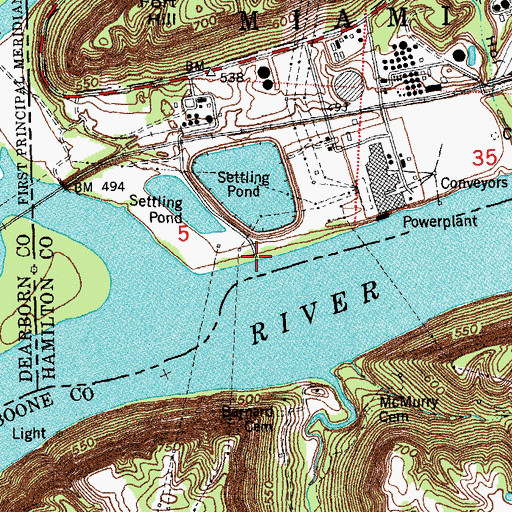 Topographic Map of Miami River Public Access Site, OH