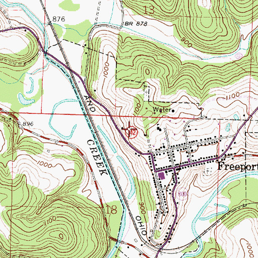 Topographic Map of Freeport Elementary School, OH