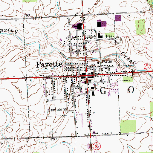 Topographic Map of Fayette Christian Church, OH