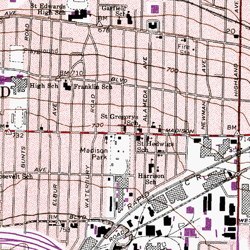Topographic Map of Saint Peter and Paul Lutheran Church, OH