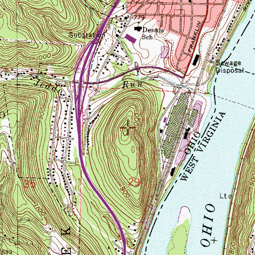 Topographic Map of Taylors Hill, OH