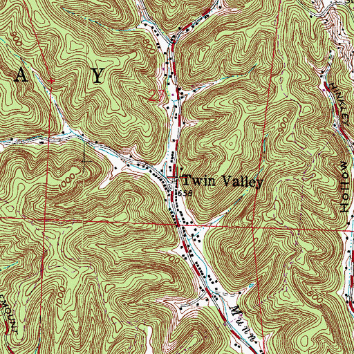 Topographic Map of Twin Valley Baptist Church, OH