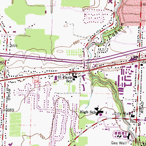 Topographic Map of Saint Paul Lutheran Church, OH