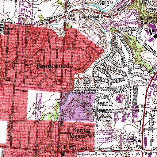 Topographic Map of Brentwood Park, OH