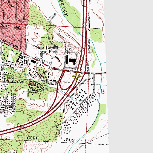 Topographic Map of Interchange 20, OH