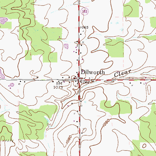 Topographic Map of Dlworth, OH