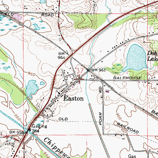 Topographic Map of Easton, OH