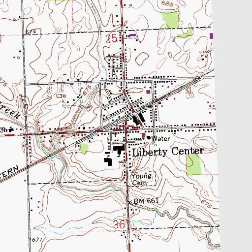 Topographic Map of Liberty Center, OH