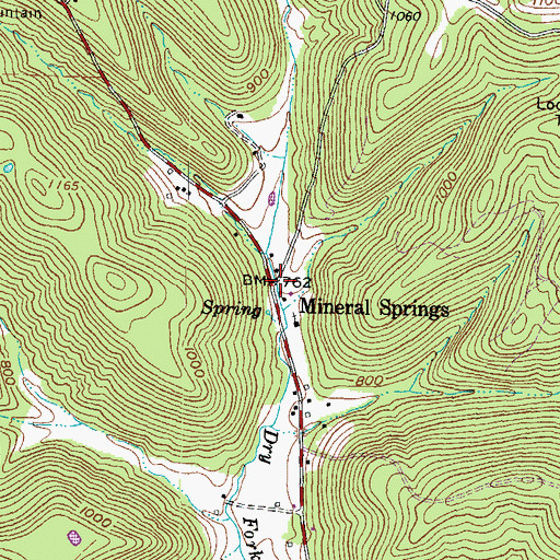 Topographic Map of Mineral Springs, OH