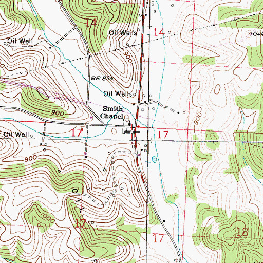 Topographic Map of Smith Chapel, OH