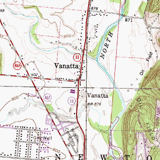 Topographic Map of Vanatta, OH