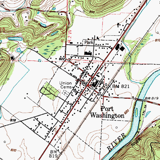 Topographic Map of Port Washington, OH