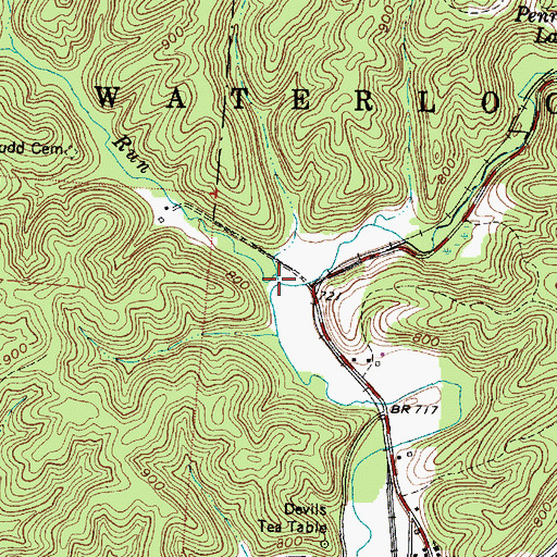 Topographic Map of Pine Run, OH