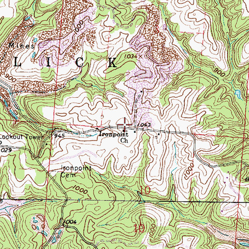 Topographic Map of Ironpoint School (historical), OH