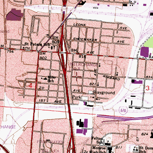 Topographic Map of Milo, OH