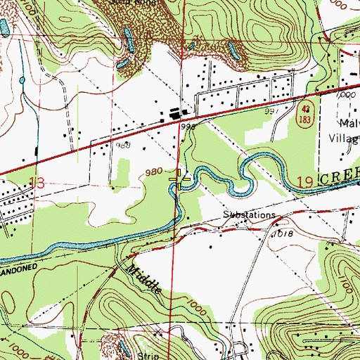 Topographic Map of Armstrong Run, OH