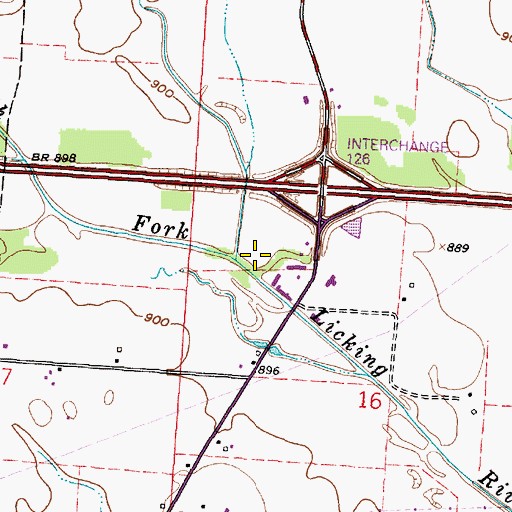 Topographic Map of Bell Run, OH